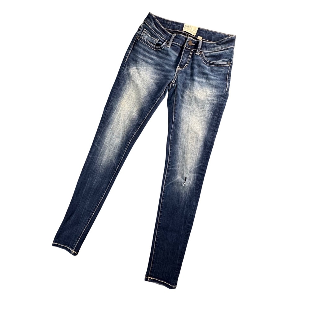 BKE‎ Stella Womens Skinny Jeans Distressed Blue Wash Y2K Western Size 25